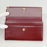 【6fa1466】カルティエ 長財布 マスト レザー ボルドー ゴールド金具【中古】レディース