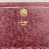 【6fa1466】カルティエ 長財布 マスト レザー ボルドー ゴールド金具【中古】レディース