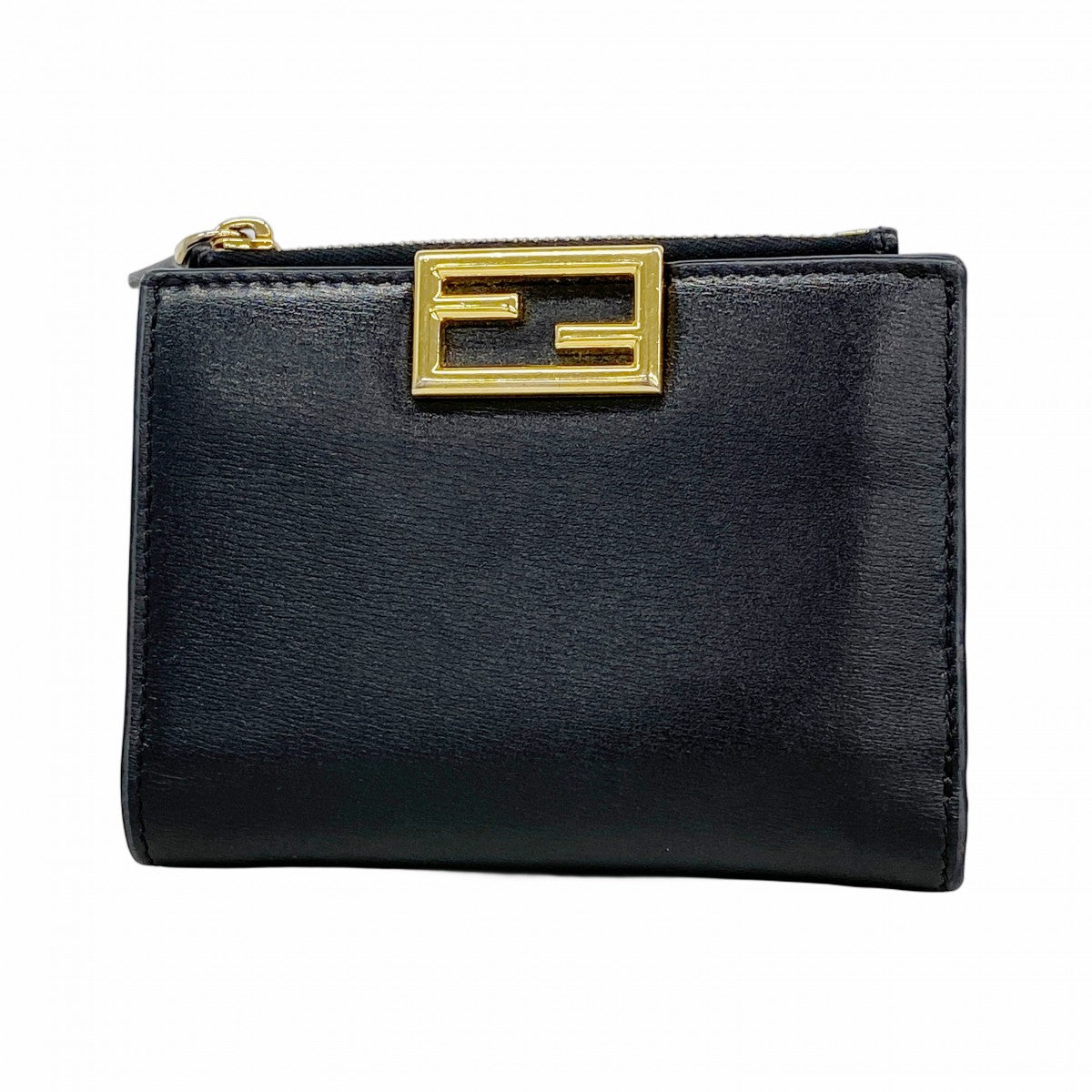 【6fa1467】フェンディ 財布 レザー ブラック ゴールド金具【中古】レディース