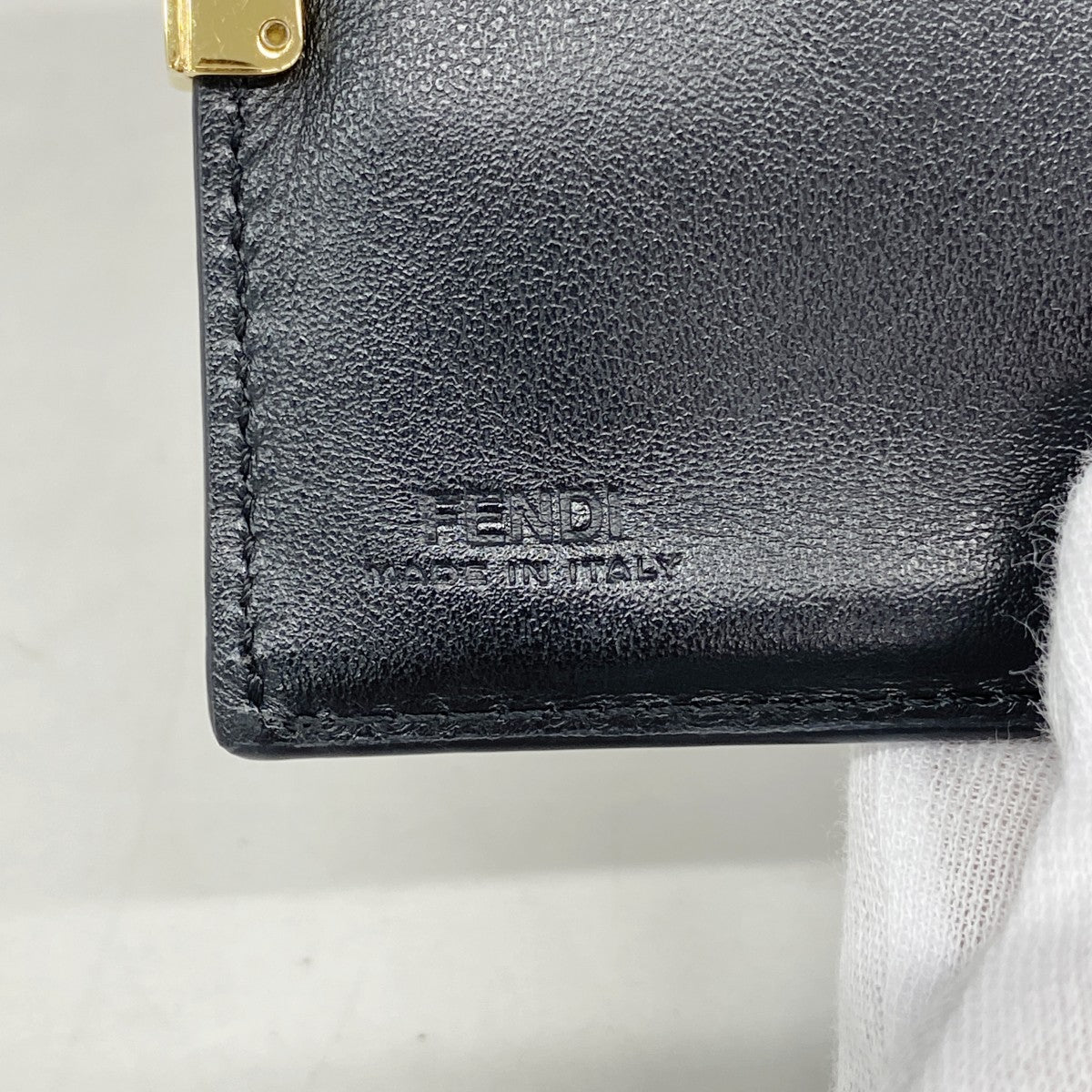 【6fa1467】フェンディ 財布 レザー ブラック ゴールド金具【中古】レディース