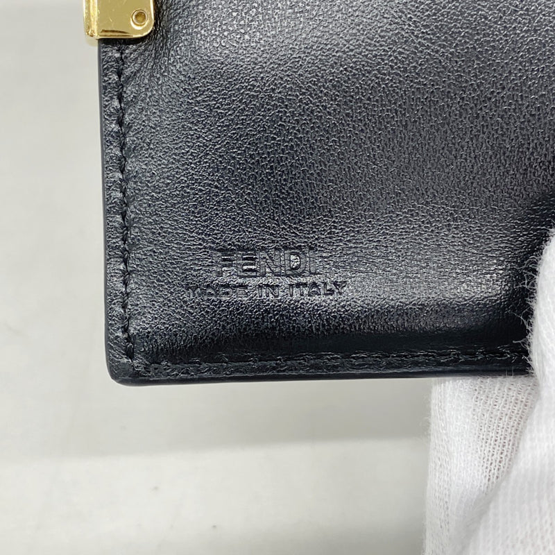【6fa1467】フェンディ 財布 レザー ブラック ゴールド金具【中古】レディース
