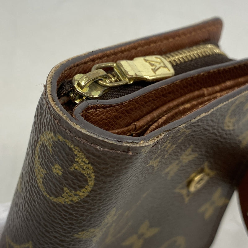 【6fa1490】ルイヴィトン 財布 モノグラム コンパクトジップ M61667 ブラウン【中古】レディース