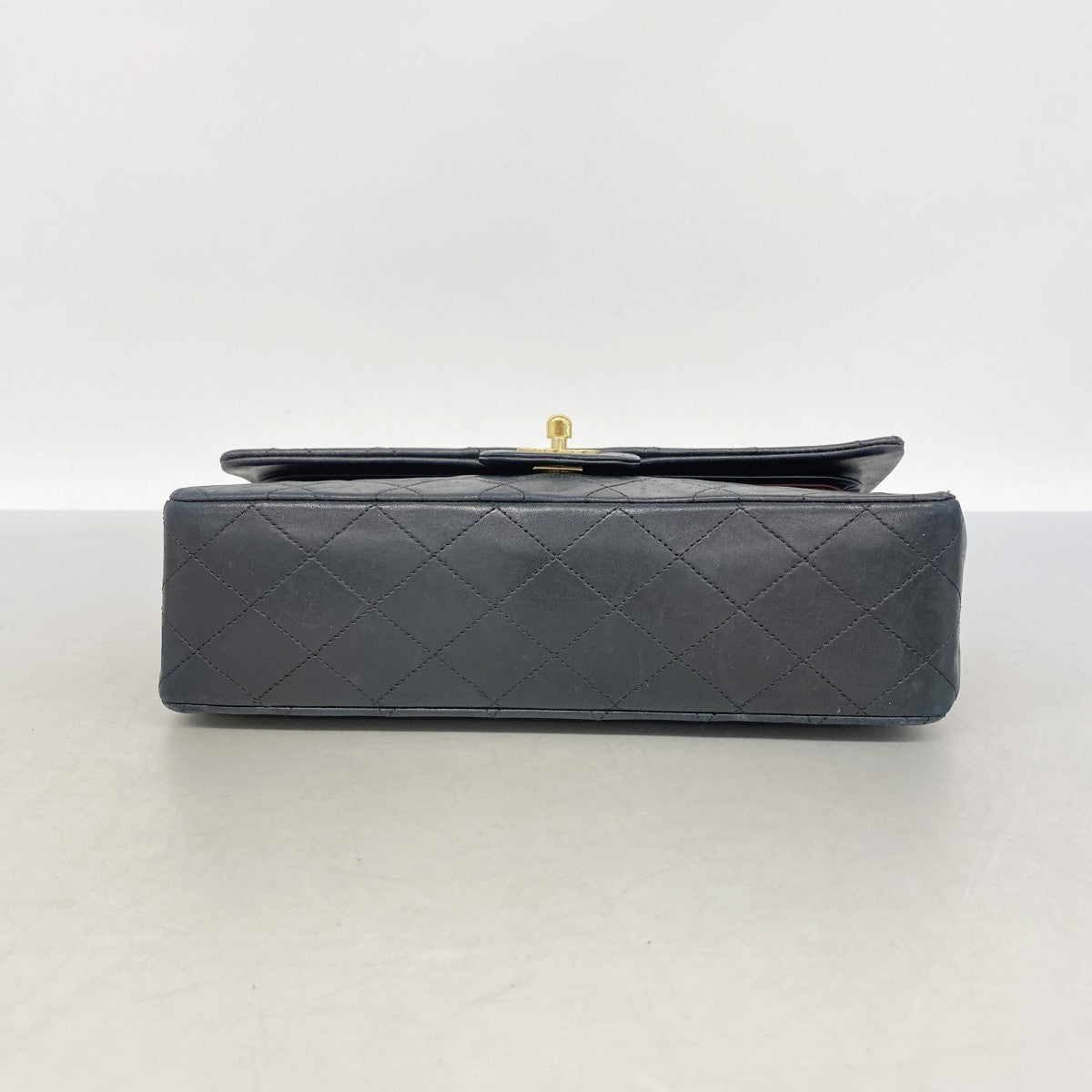 【6fa1493】シャネル ショルダーバッグ マトラッセ Wフラップ Wチェーン ラムスキン ブラック ゴールド金具【中古】レディース