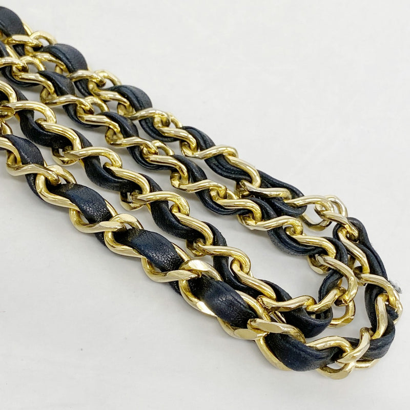【6fa1493】シャネル ショルダーバッグ マトラッセ Wフラップ Wチェーン ラムスキン ブラック ゴールド金具【中古】レディース