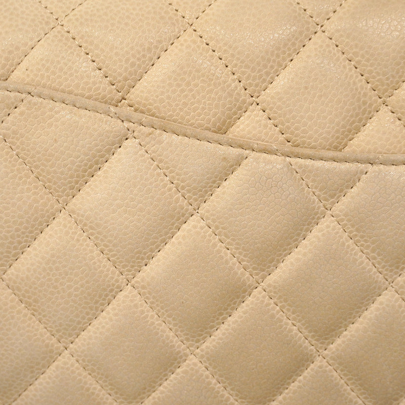 【6fa1504】シャネル ショルダーバッグ マトラッセ チェーンショルダー キャビアスキン アイボリー シャンパンゴールド金具【中古】レディース