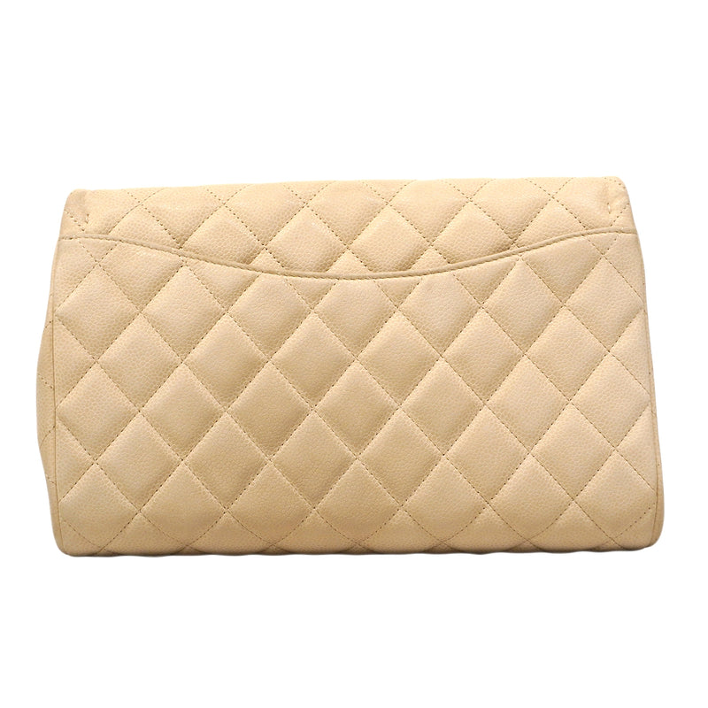 【6fa1504】シャネル ショルダーバッグ マトラッセ チェーンショルダー キャビアスキン アイボリー シャンパンゴールド金具【中古】レディース