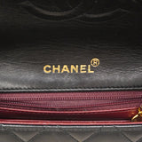 【6fa1505】シャネル ショルダーバッグ ミニマトラッセ チェーンショルダー ラムスキン ブラック ゴールド金具【中古】レディース