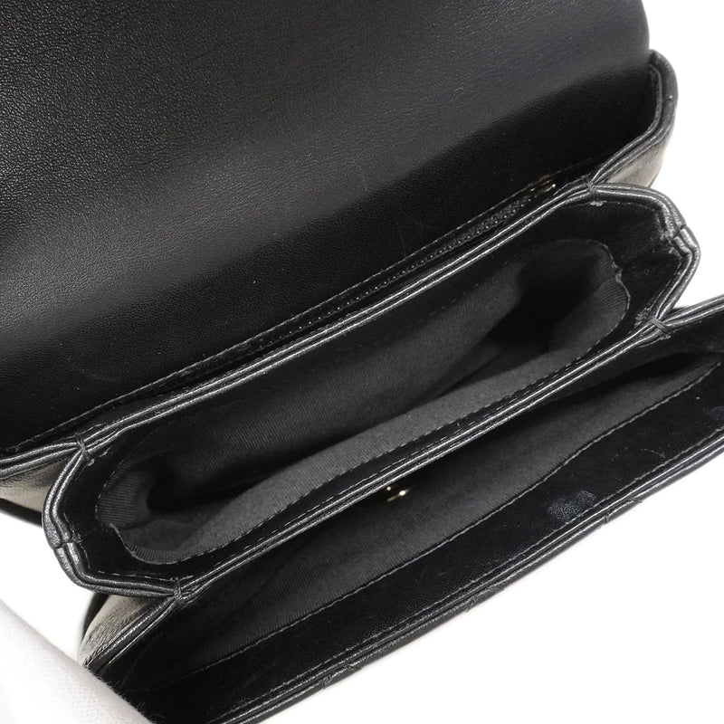 【6fa1506】シャネル ショルダーバッグ マトラッセ チェーンショルダー ラムスキン ブラック ゴールド金具 2wayバッグ【中古】レディース
