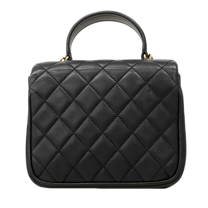 【6fa1506】シャネル ショルダーバッグ マトラッセ チェーンショルダー ラムスキン ブラック ゴールド金具 2wayバッグ【中古】レディース