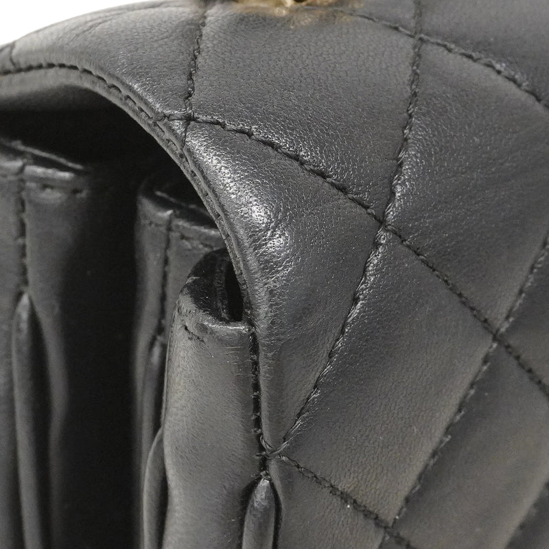 【6fa1506】シャネル ショルダーバッグ マトラッセ チェーンショルダー ラムスキン ブラック ゴールド金具 2wayバッグ【中古】レディース