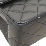【6fa1507】シャネル ショルダーバッグ マトラッセ Wフラップ Wチェーン ラムスキン ブラック ゴールド金具【中古】レディース