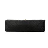 【6fa1508】シャネル ショルダーバッグ マトラッセ Wフラップ Wチェーン ラムスキン ブラック ゴールド金具【中古】レディース