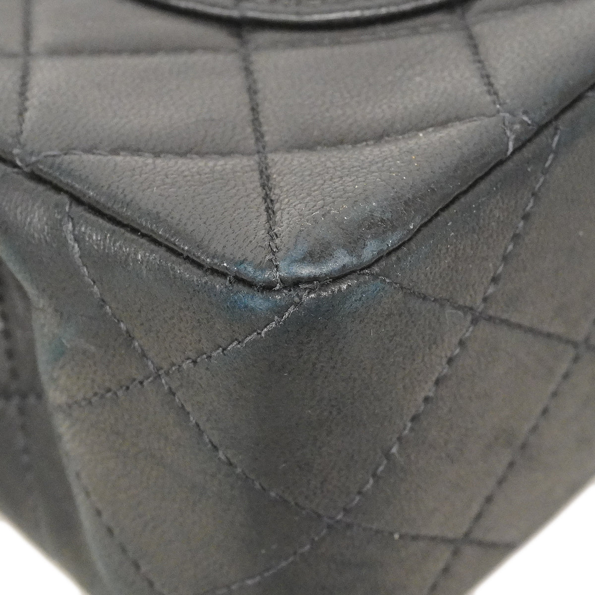 【6fa1508】シャネル ショルダーバッグ マトラッセ Wフラップ Wチェーン ラムスキン ブラック ゴールド金具【中古】レディース