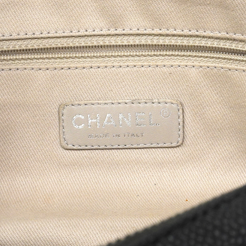 【6fa1509】シャネル ショルダーバッグ マトラッセ Wチェーン キャビアスキン ブラック シルバー金具【中古】レディース