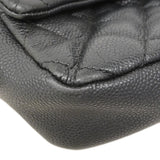 【6fa1509】シャネル ショルダーバッグ マトラッセ Wチェーン キャビアスキン ブラック シルバー金具【中古】レディース