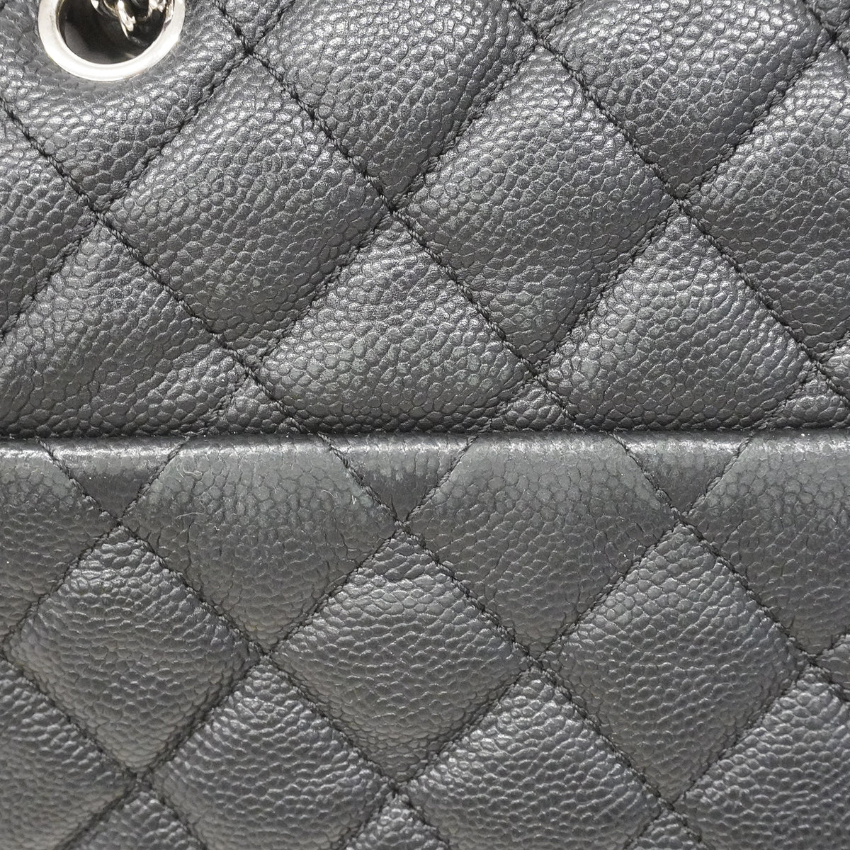 【6fa1509】シャネル ショルダーバッグ マトラッセ Wチェーン キャビアスキン ブラック シルバー金具【中古】レディース