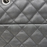 【6fa1509】シャネル ショルダーバッグ マトラッセ Wチェーン キャビアスキン ブラック シルバー金具【中古】レディース