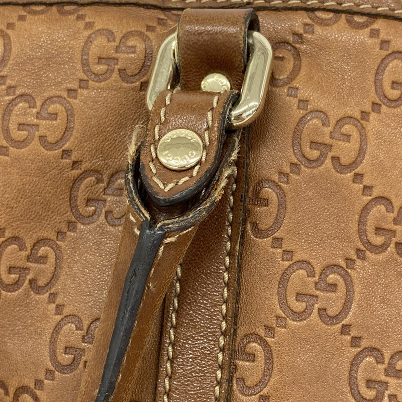 【6fa1510】グッチ トートバッグ グッチシマ 197953 レザー ブラウン ゴールド金具【中古】レディース