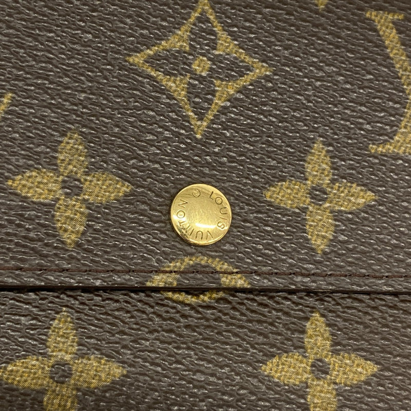 【6fa1529】ルイヴィトン 長財布 モノグラム ポシェットポルトモネクレディ M61725 ブラウン【中古】レディース