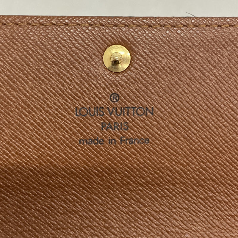 【6fa1529】ルイヴィトン 長財布 モノグラム ポシェットポルトモネクレディ M61725 ブラウン【中古】レディース