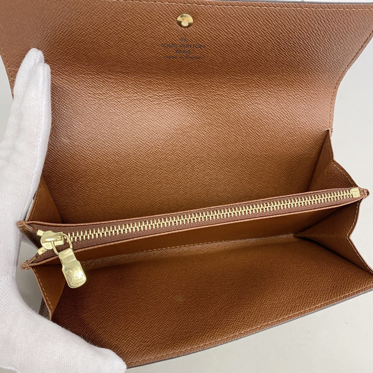 【6fa1529】ルイヴィトン 長財布 モノグラム ポシェットポルトモネクレディ M61725 ブラウン【中古】レディース