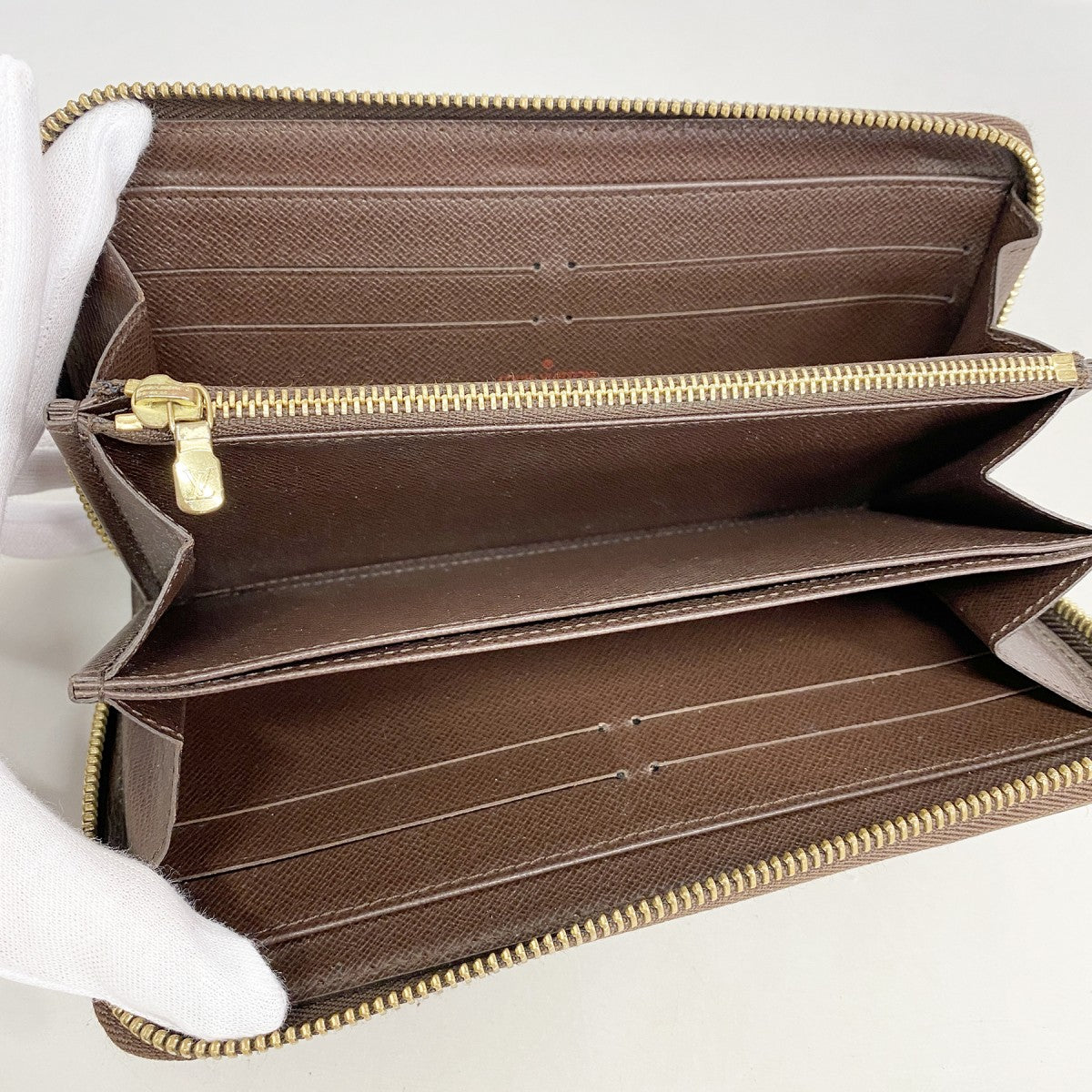 【6fa1531】ルイヴィトン 長財布 ダミエ ジッピーウォレット N60015 エベヌ【中古】レディース