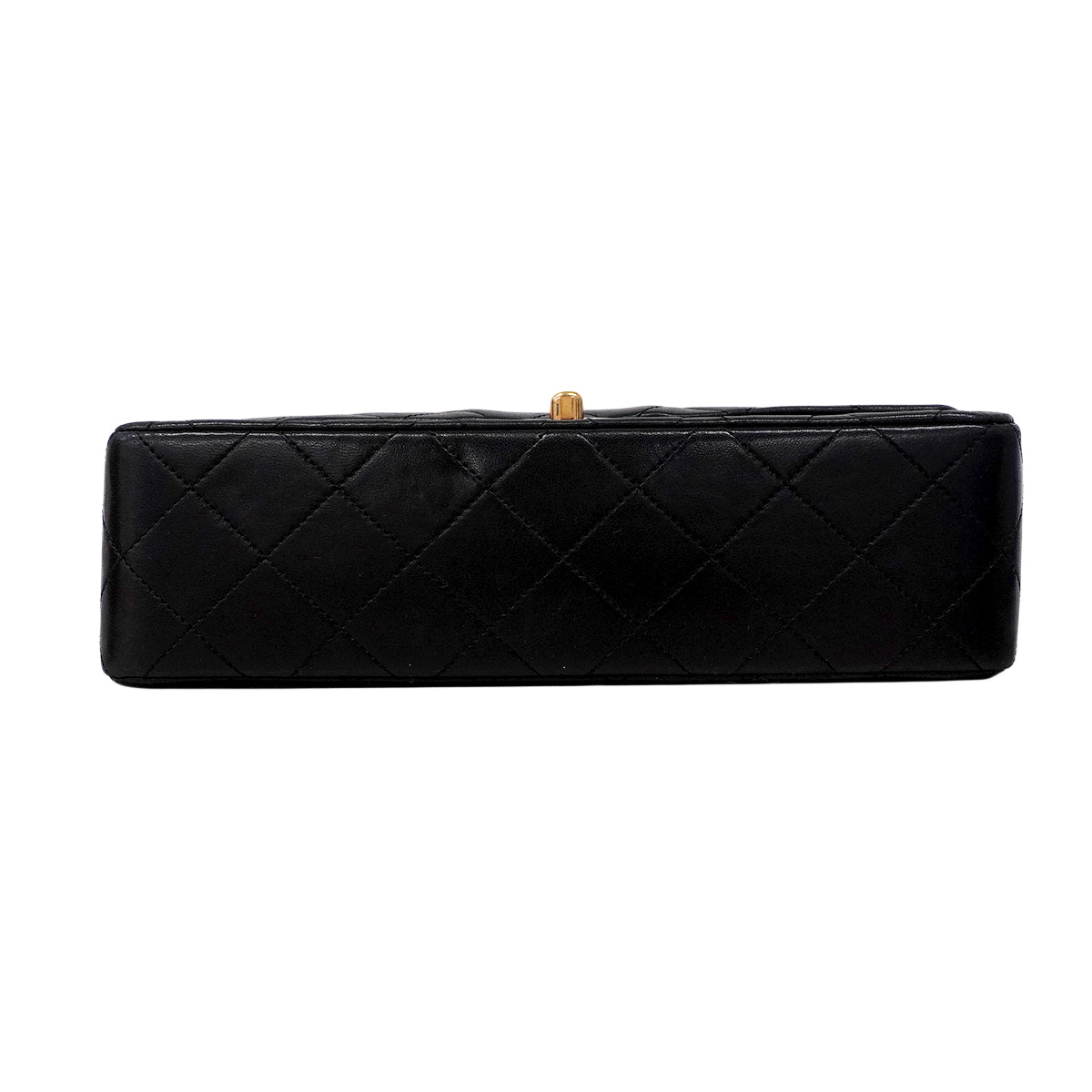 【6fa1535】シャネル ショルダーバッグ マトラッセ Wフラップ Wチェーン ラムスキン ブラック ゴールド金具【中古】レディース