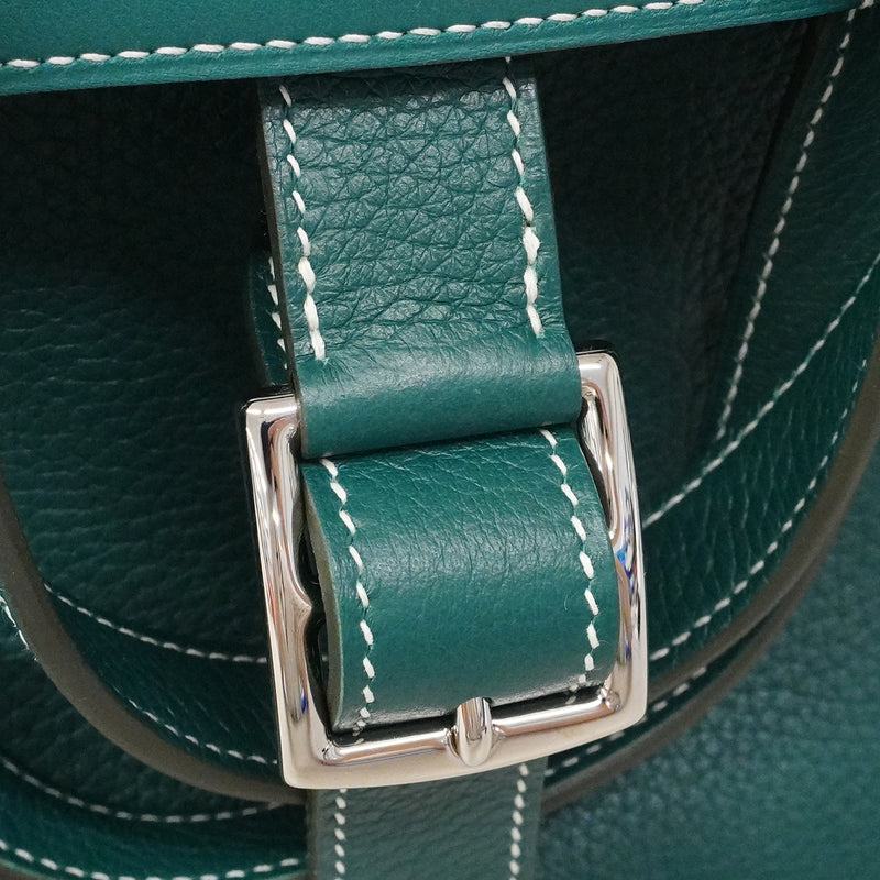 【6fa1536】エルメス ハンドバッグ アルザン31 トリヨンクレマンス ヴェールヴェルティゴ シルバー金具 A刻印【中古】レディース