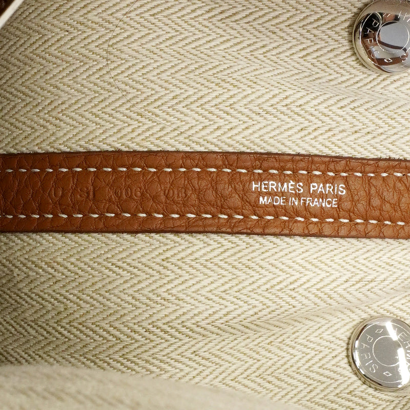 【6fa1539】エルメス トートバッグ ガーデンパーティTPM ネゴンダ ゴールド シルバー金具 U刻印【中古】レディース