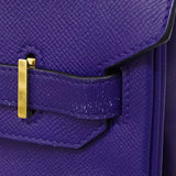 【6fa1540-h】エルメス ハンドバッグ バーキン30 ヴォーエプソン ブルーエレクトリック ゴールド金具 C刻印【中古】レディース