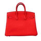 【6fa1548-g】エルメス ハンドバッグ バーキン25 トゴ ルージュピヴォワンヌ ゴールド金具 T刻印【中古】レディース