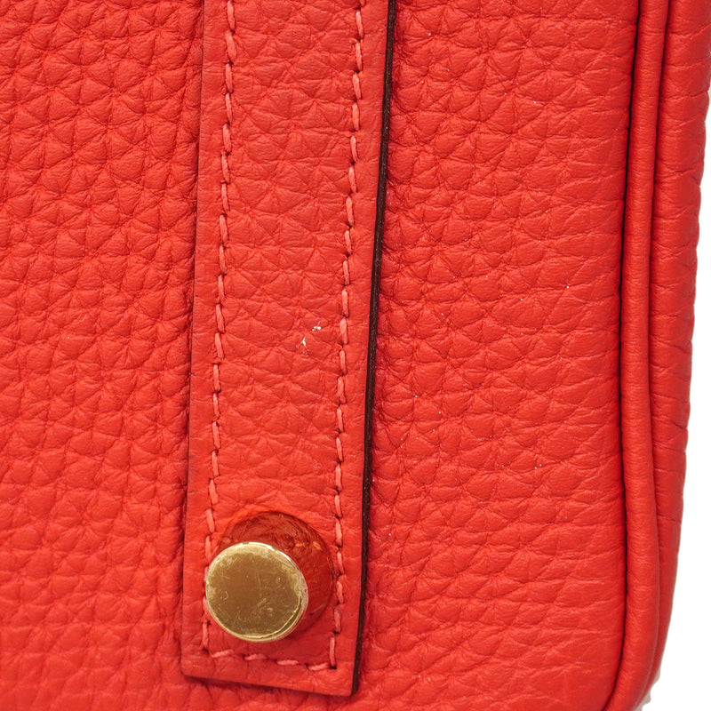 【6fa1548-g】エルメス ハンドバッグ バーキン25 トゴ ルージュピヴォワンヌ ゴールド金具 T刻印【中古】レディース