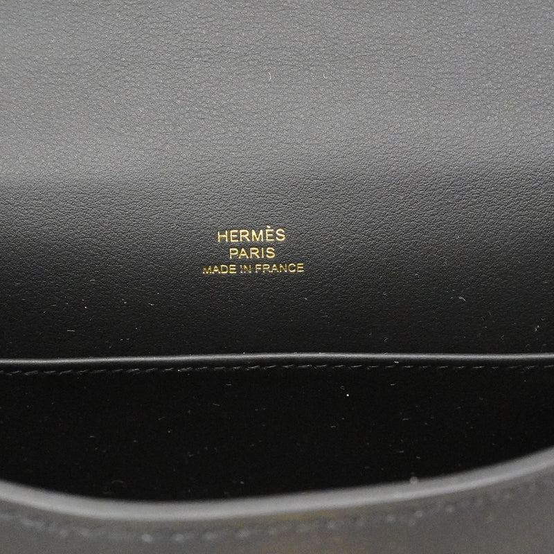 【6fa1552-g】エルメス ハンドバッグ ポシェットケリー スイフト ブラック ゴールド金具 G刻印【中古】レディース