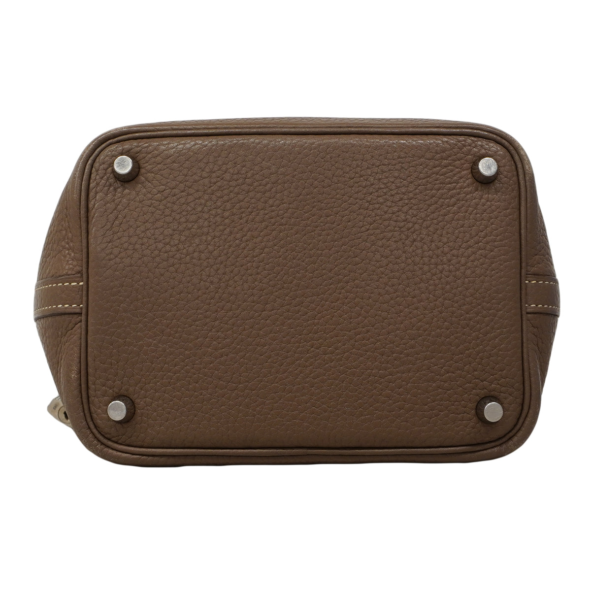 【6fa1556】エルメス ハンドバッグ ピコタンロックPM トリヨンクレマンス エトゥープ シルバー金具 □N刻印【中古】レディース
