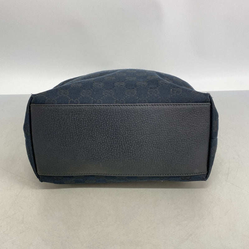 【6fa1557】グッチ トートバッグ GGキャンバス 153009 キャンバス ブラック ゴールド金具【中古】レディース