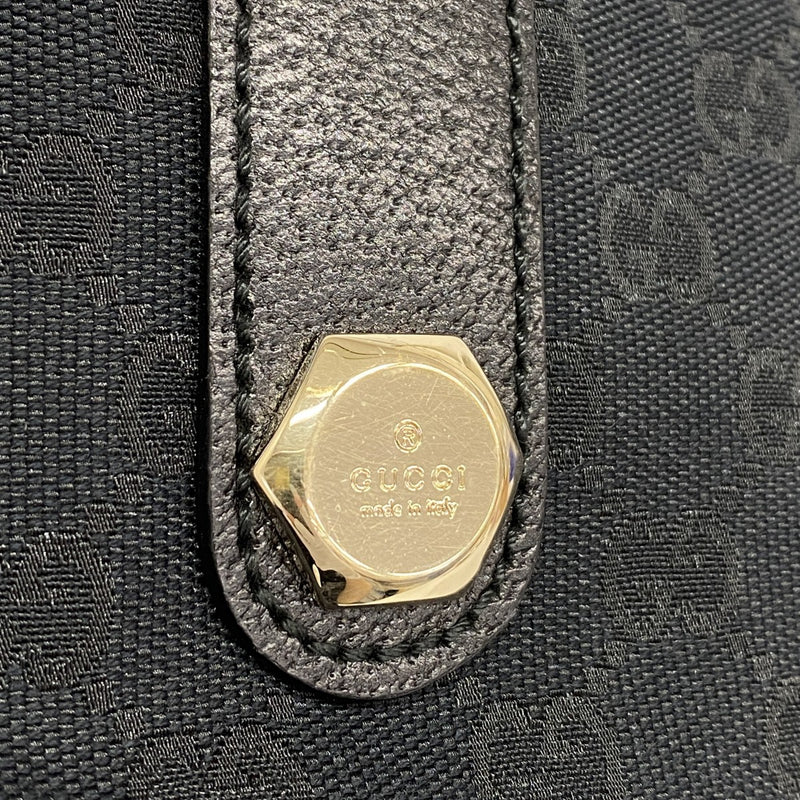 【6fa1557】グッチ トートバッグ GGキャンバス 153009 キャンバス ブラック ゴールド金具【中古】レディース