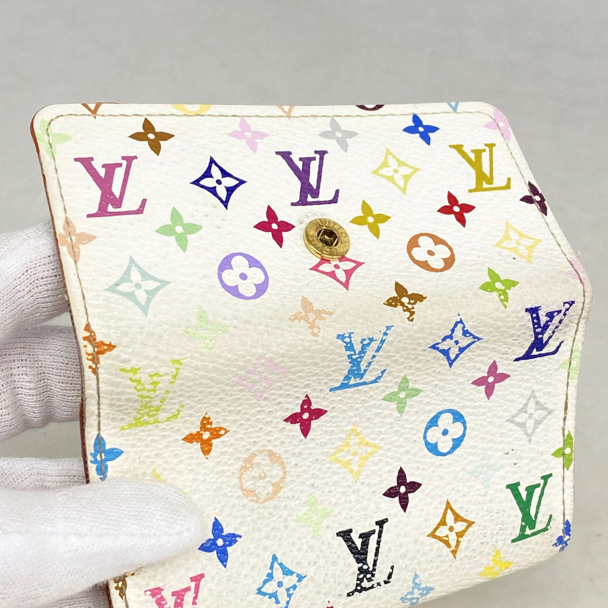 【6fa1566】ルイヴィトン キーケース モノグラム・マルチカラー ミュルティクレ4 M93731 ブロン【中古】レディース