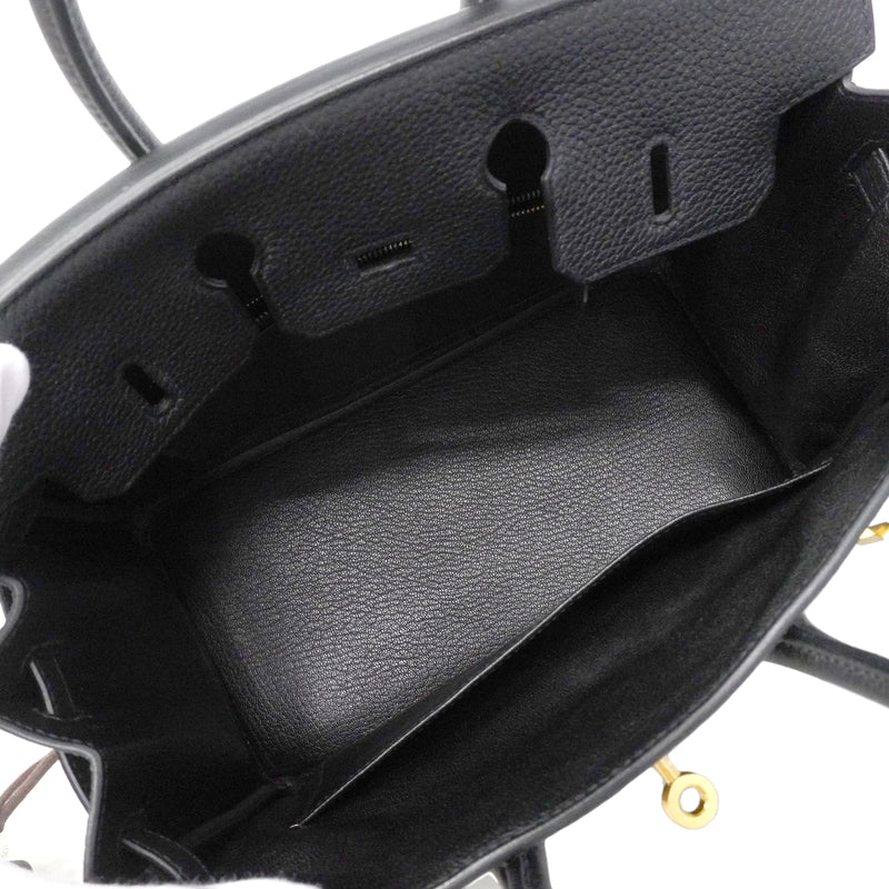 【6fa1568-g】エルメス ハンドバッグ バーキン25 トゴ ブラック ゴールド金具 K刻印【中古】レディース