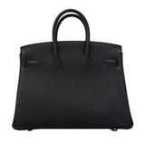 【6fa1568-g】エルメス ハンドバッグ バーキン25 トゴ ブラック ゴールド金具 K刻印【中古】レディース