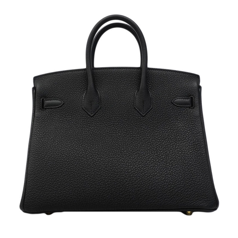 【6fa1568-g】エルメス ハンドバッグ バーキン25 トゴ ブラック ゴールド金具 K刻印【中古】レディース
