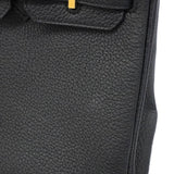 【6fa1568-g】エルメス ハンドバッグ バーキン25 トゴ ブラック ゴールド金具 K刻印【中古】レディース
