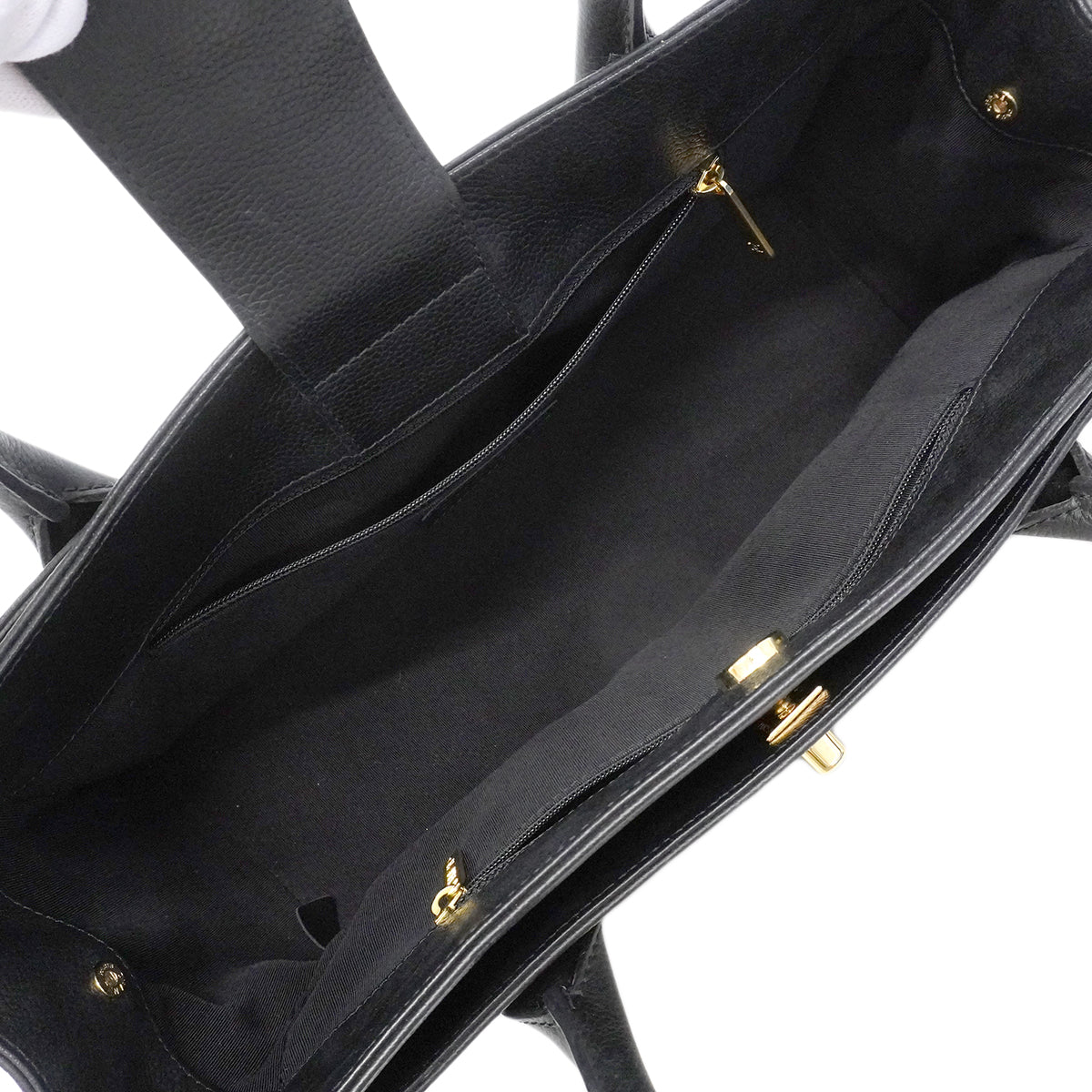 【6fa1570】シャネル ハンドバッグ エグゼクティブ キャビアスキン ブラック ゴールド金具【中古】レディース