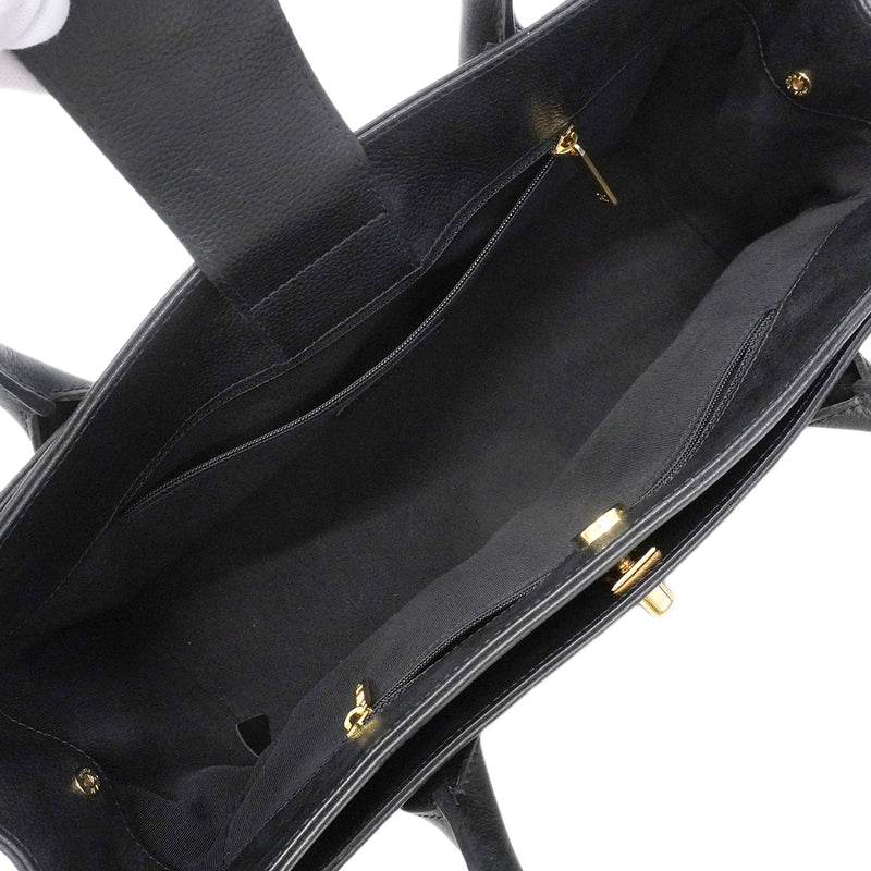 【6fa1570】シャネル ハンドバッグ エグゼクティブ キャビアスキン ブラック ゴールド金具【中古】レディース