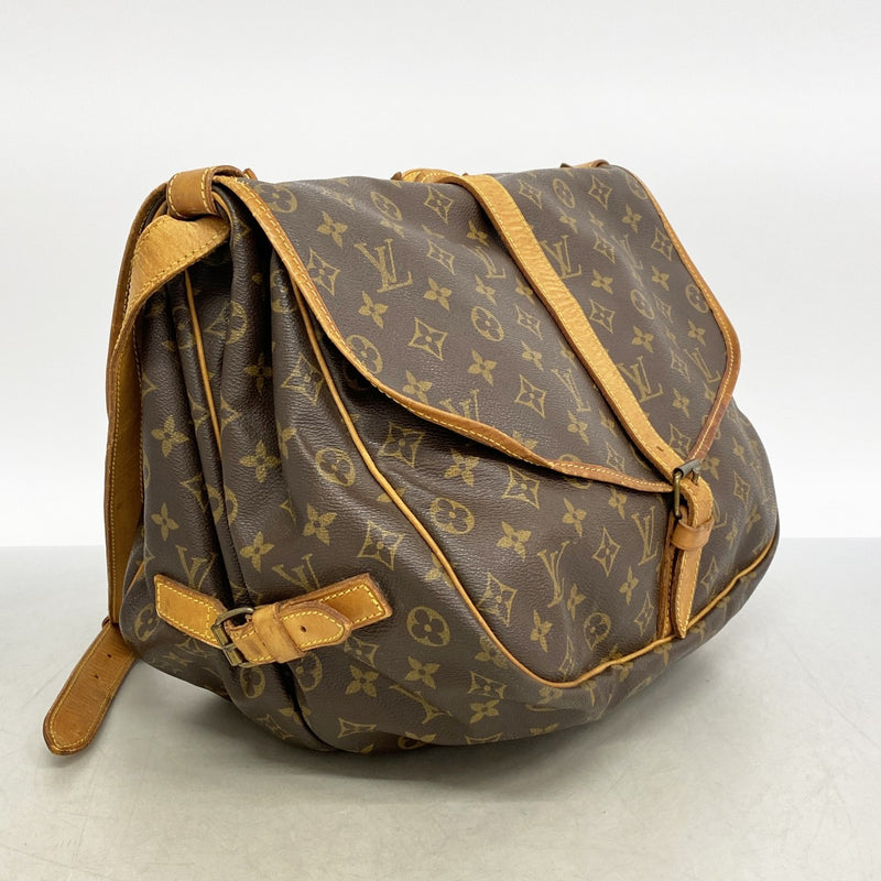 【6fa1572】ルイヴィトン ショルダーバッグ モノグラム ソミュール35 M42254 ブラウン【中古】レディース