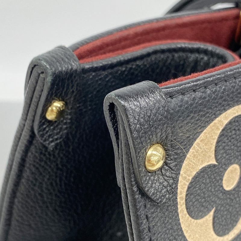 【6fa1599-h】ルイヴィトン トートバッグ モノグラム・アンプラント バイカラー オンザゴーMM M45495 ブラック ベージュ 2wayバッグ【中古】レディース