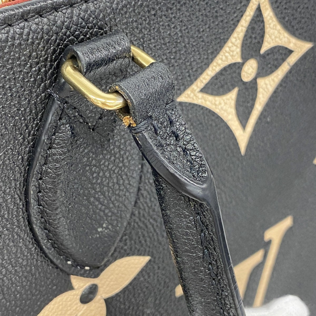 【6fa1599-h】ルイヴィトン トートバッグ モノグラム・アンプラント バイカラー オンザゴーMM M45495 ブラック ベージュ 2wayバッグ【中古】レディース