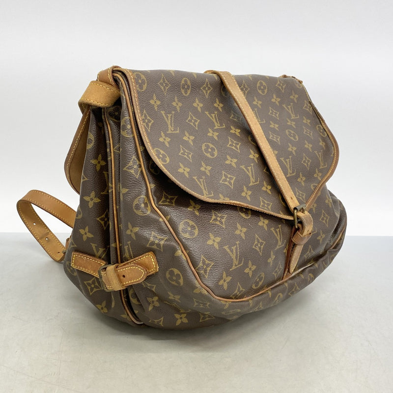 【6fa1604-h】ルイヴィトン ショルダーバッグ モノグラム ソミュール35 M42254 ブラウン【中古】レディース