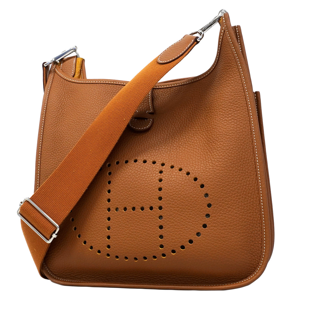 【6fa1611-h】エルメス ショルダーバッグ エヴリン3PM トリヨンクレマンス ゴールド シルバー金具 K刻印【中古】レディース