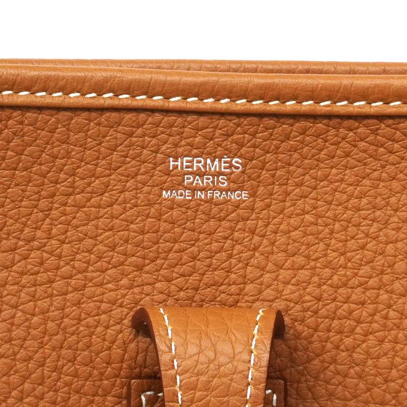 【6fa1611-h】エルメス ショルダーバッグ エヴリン3PM トリヨンクレマンス ゴールド シルバー金具 K刻印【中古】レディース