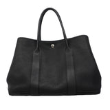 【6fa1612-h】エルメス トートバッグ ガーデンパーティPM ネゴンダ ブラック シルバー金具 D刻印【中古】レディース